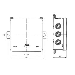 Puszka elektryczna natynkowa hermetyczna IP54 Simet NS7 IP54 100x40x40mm