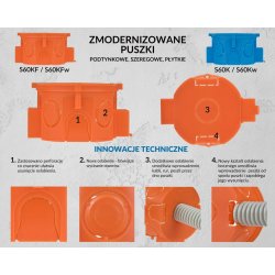 Puszka podtynkowa elektryczna z wkrętami 60 płytka Simet 10szt