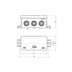 Puszka elektryczna natynkowa hermetyczna IP54 Simet NS8 IP54 45x40x85mm