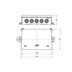 Puszka elektryczna natynkowa hermetyczna IP54 Simet NS9 IP54 40x90x40mm