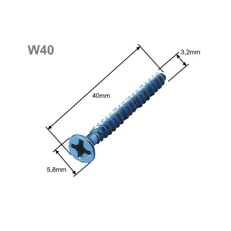 SIMET wkręt osprzętowy do puszek 40 mm 50 szt.