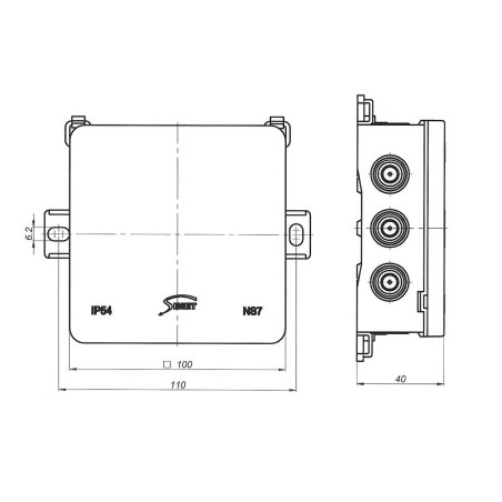 Puszka elektryczna natynkowa hermetyczna IP54 Simet NS7 IP54 100x40x40mm